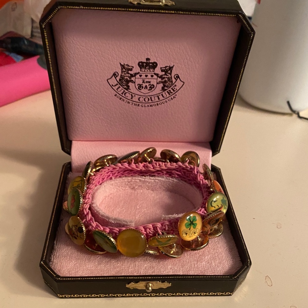 Juicy Couture charm bracelet and jewelry box